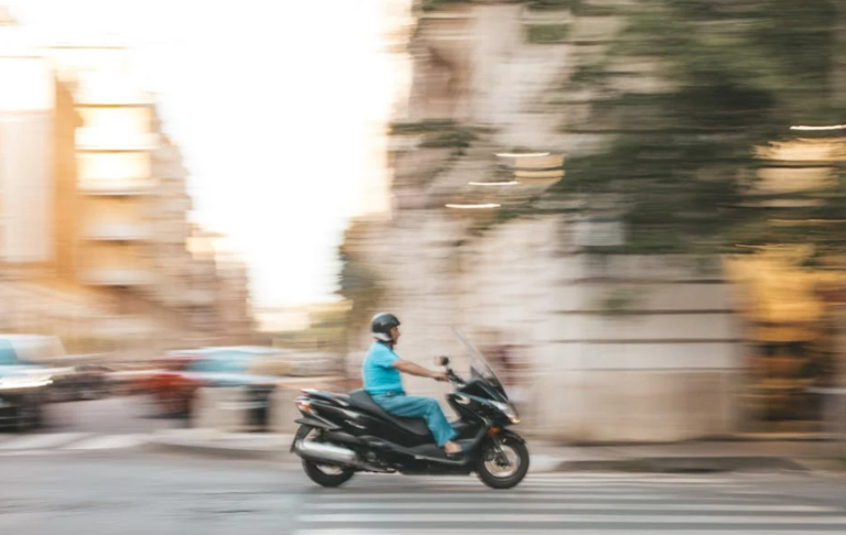 Motorbike in a hurry